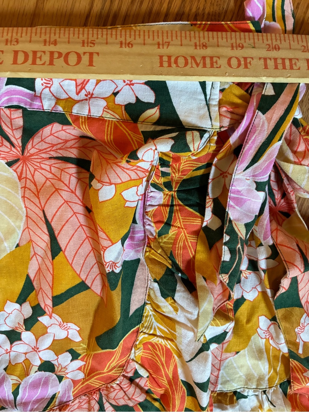 NWT Aerie Skirt & Top Set Floral Wrap Orange/Pink Size XXL Linen Blend Tropical - Picture 10 of 11